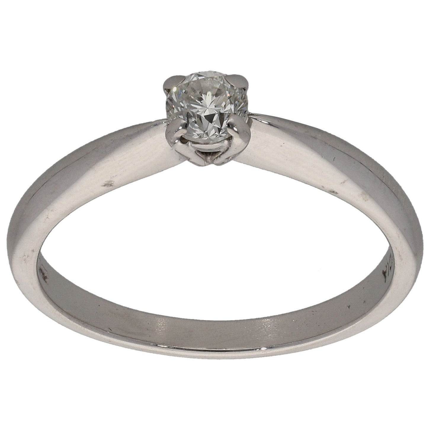 18ct White Gold 0.33ct Diamond Solitaire Ring Size P