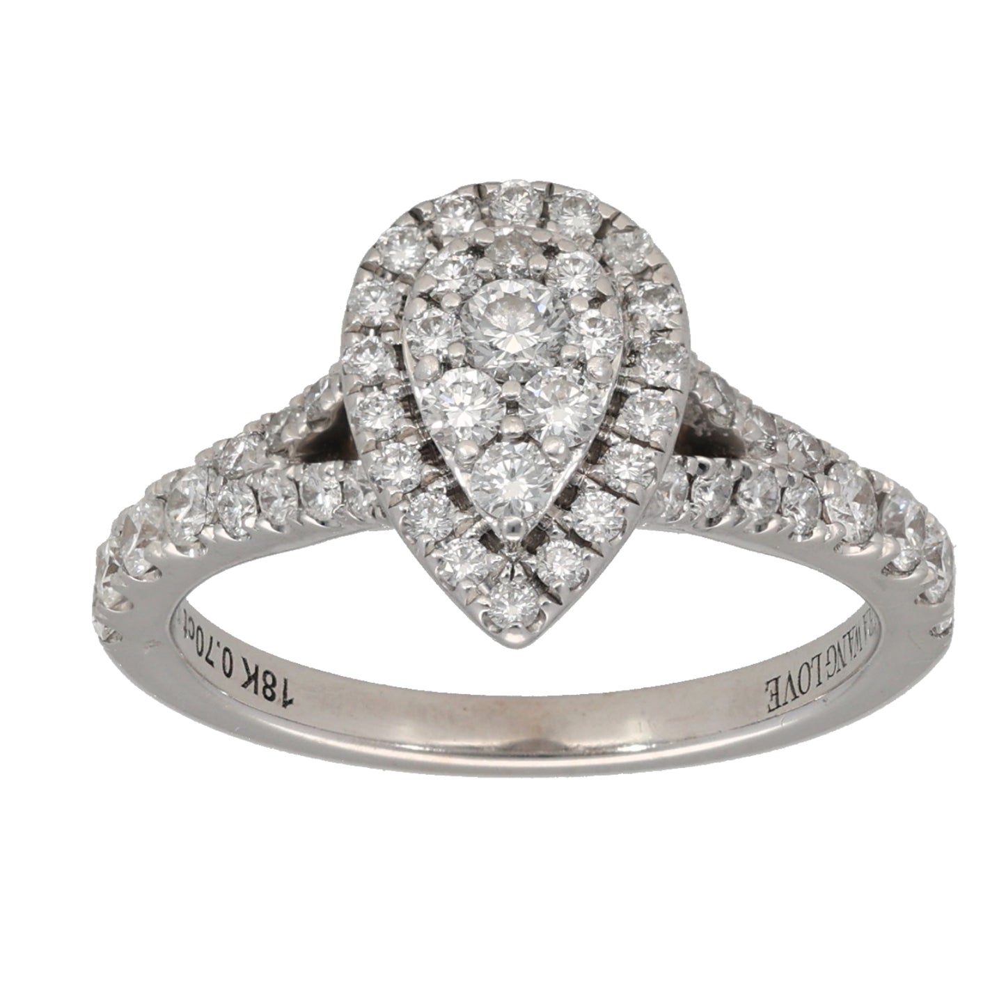18ct White Gold 0.70ct Diamond Vera Wang Dress/Cocktail Ring Size L