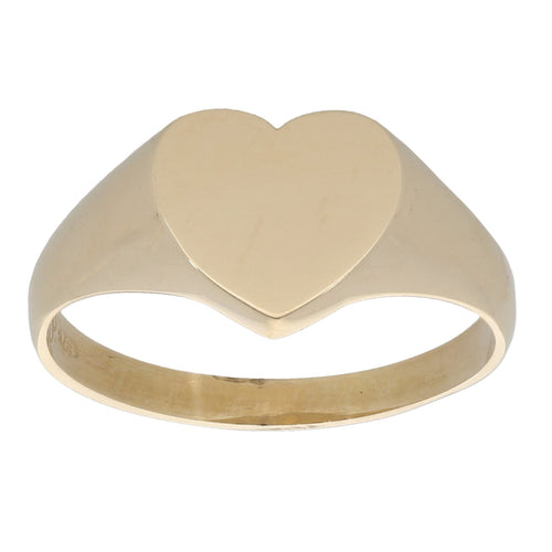 9ct Gold Plain Heart Signet Ring