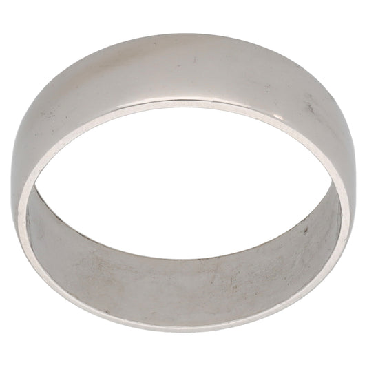 9ct White Gold Plain Wedding Ring Size M