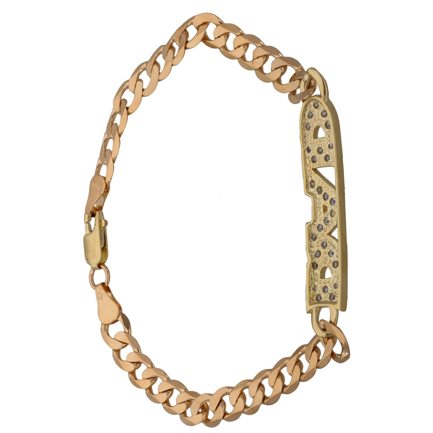 9ct Gold Cubic Zirconia Dad Bracelet