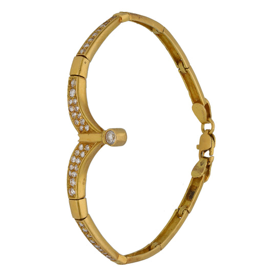 14ct Gold Cubic Zirconia Fancy Stone Set Bracelet