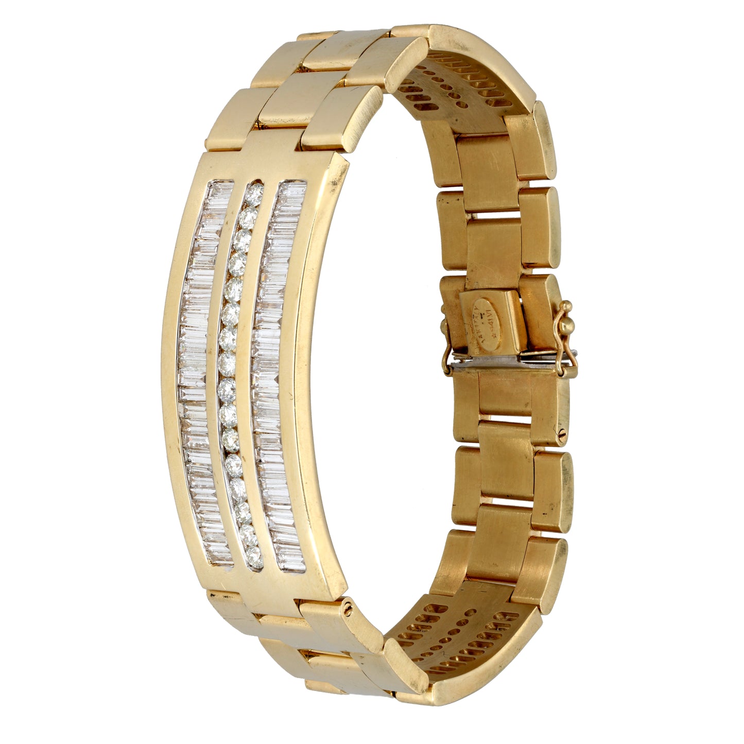 14ct Gold 9.70ct Diamond ID Bracelet