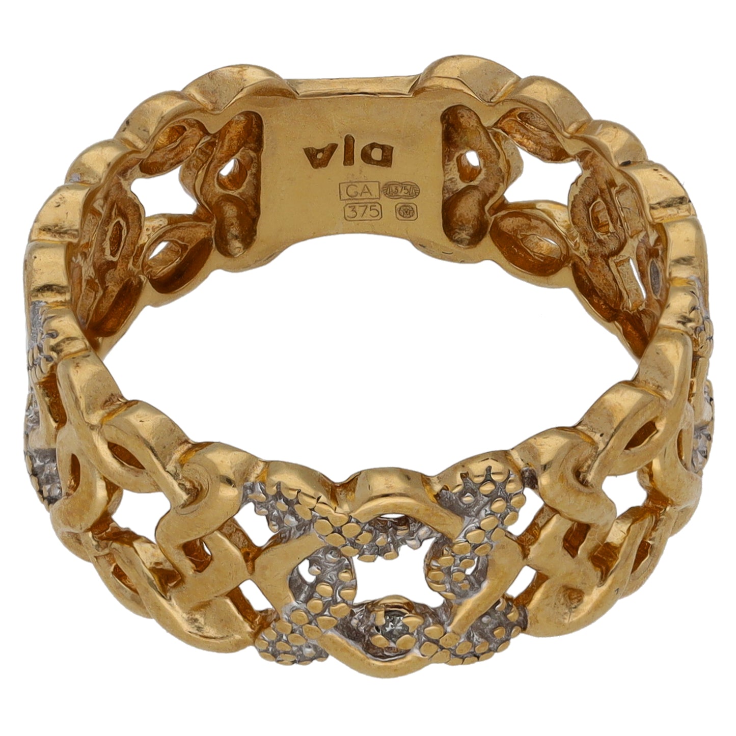 9ct Gold 0.005ct Diamond Alternative Ring Size N