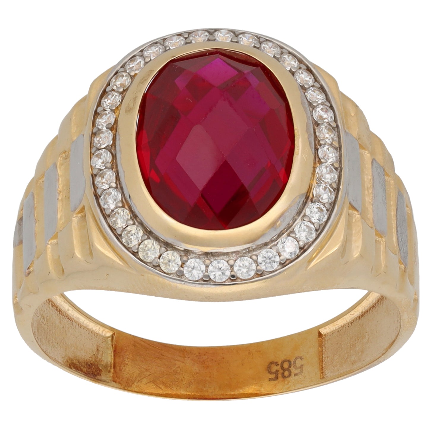 14ct Gold Imitation Patterned Signet Ring Size Z