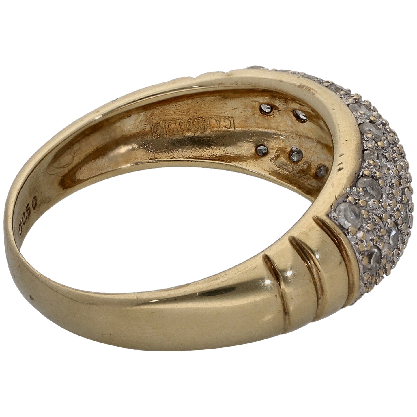 9ct Gold 0.0.50ct Diamond Dress/Cocktail Ring Size O