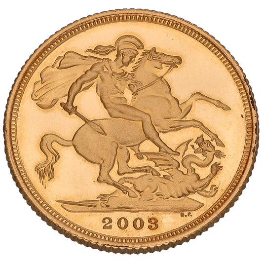 22ct Gold Queen Elizabeth II Full Sovereign Coin 2003