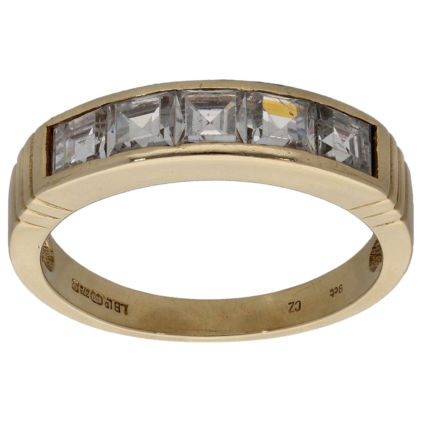 9ct Gold Cubic Zirconia Half Eternity Ring Size N