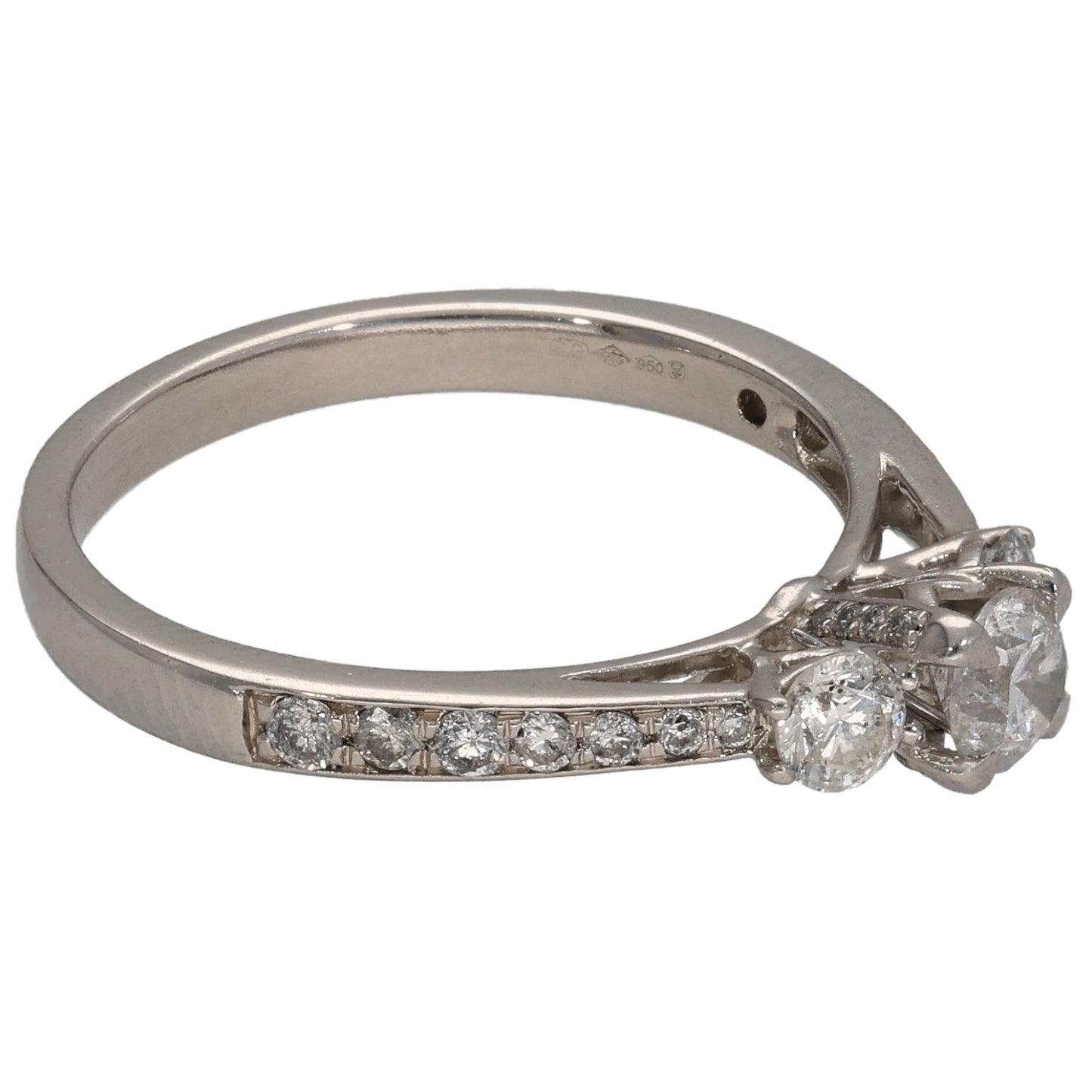 Platinum 0.75ct Diamond Dress/Cocktail Ring Size M