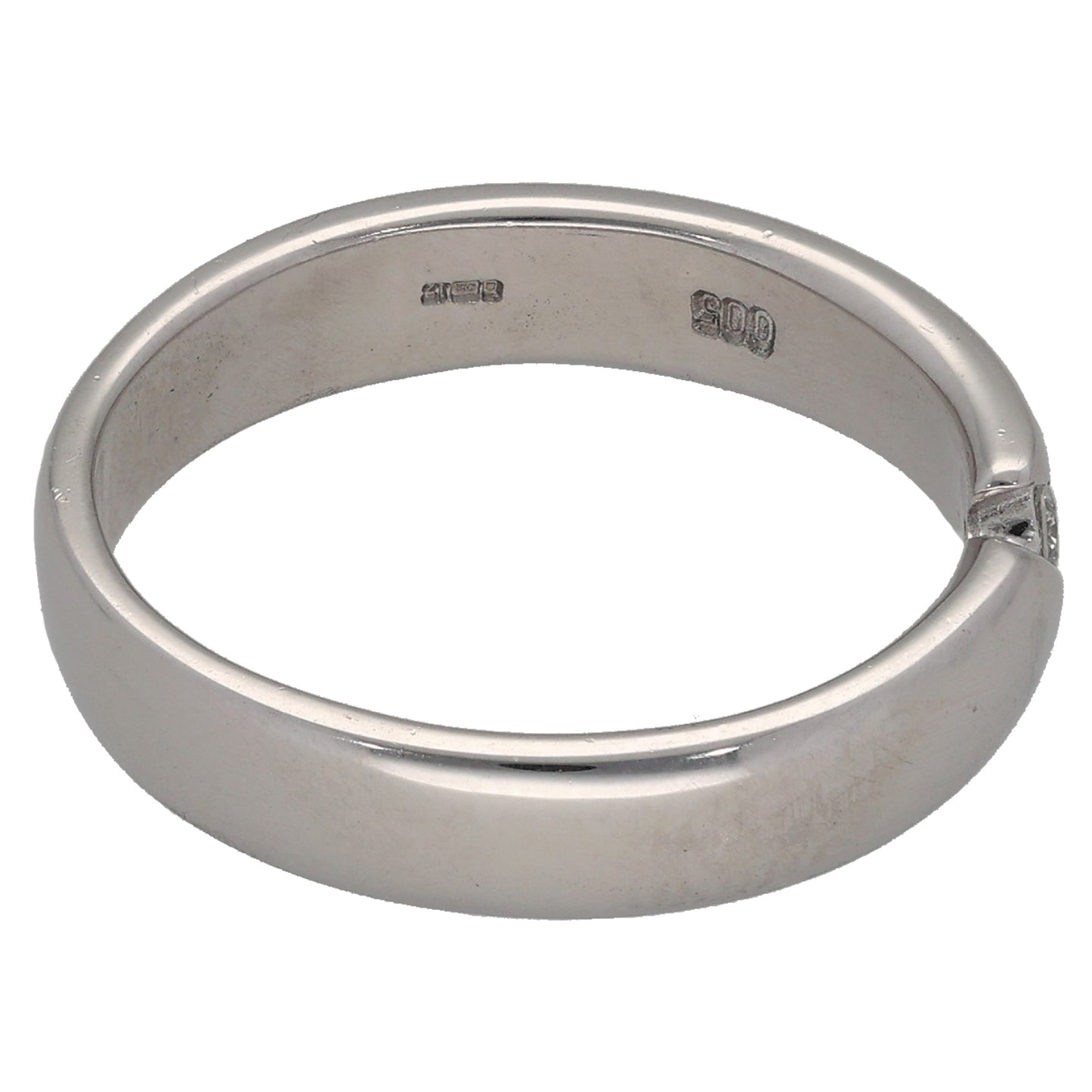 18ct White Gold 0.05ct Diamond Wedding Ring Size P