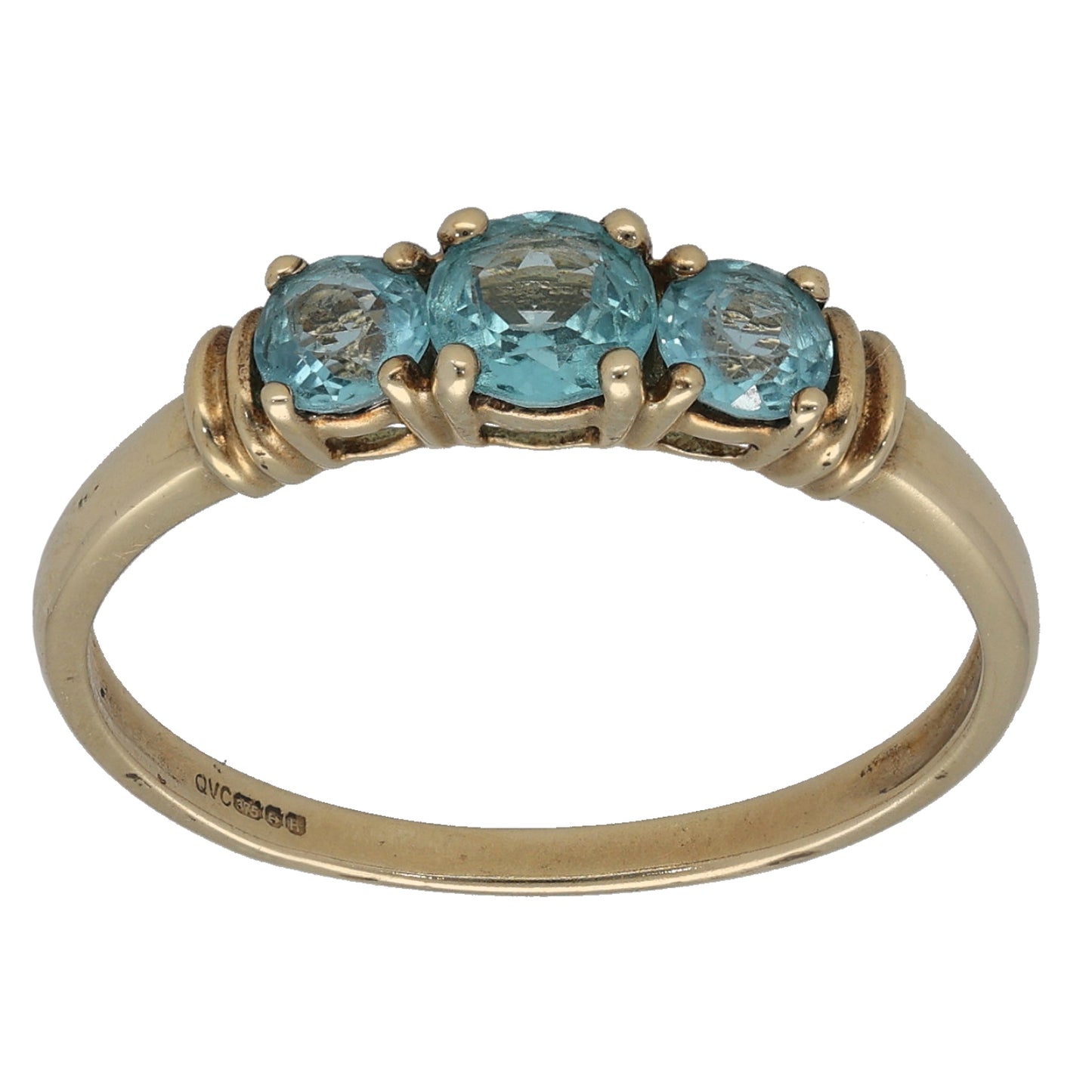 9ct Gold Apatite Half Eternity Ring Size U