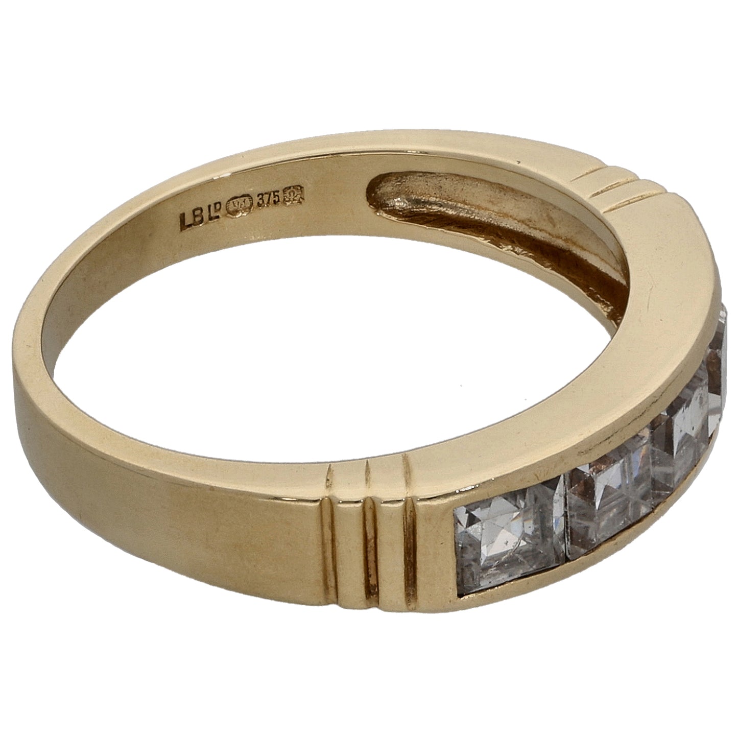 9ct Gold Cubic Zirconia Half Eternity Ring Size N