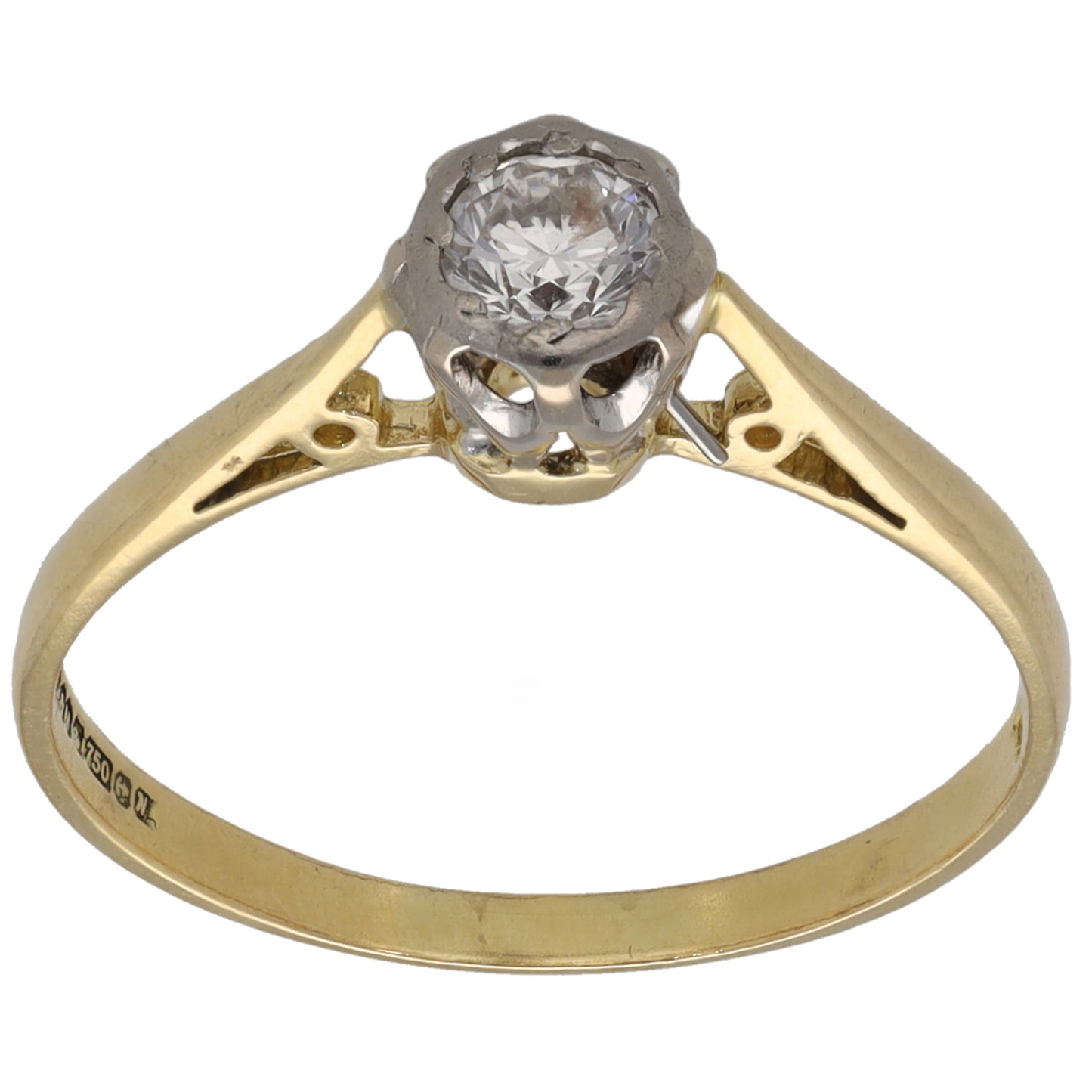18ct Gold 0.20ct Diamond Solitaire Ring Size M