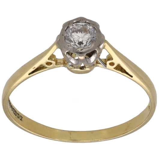 18ct Gold 0.20ct Diamond Solitaire Ring Size M
