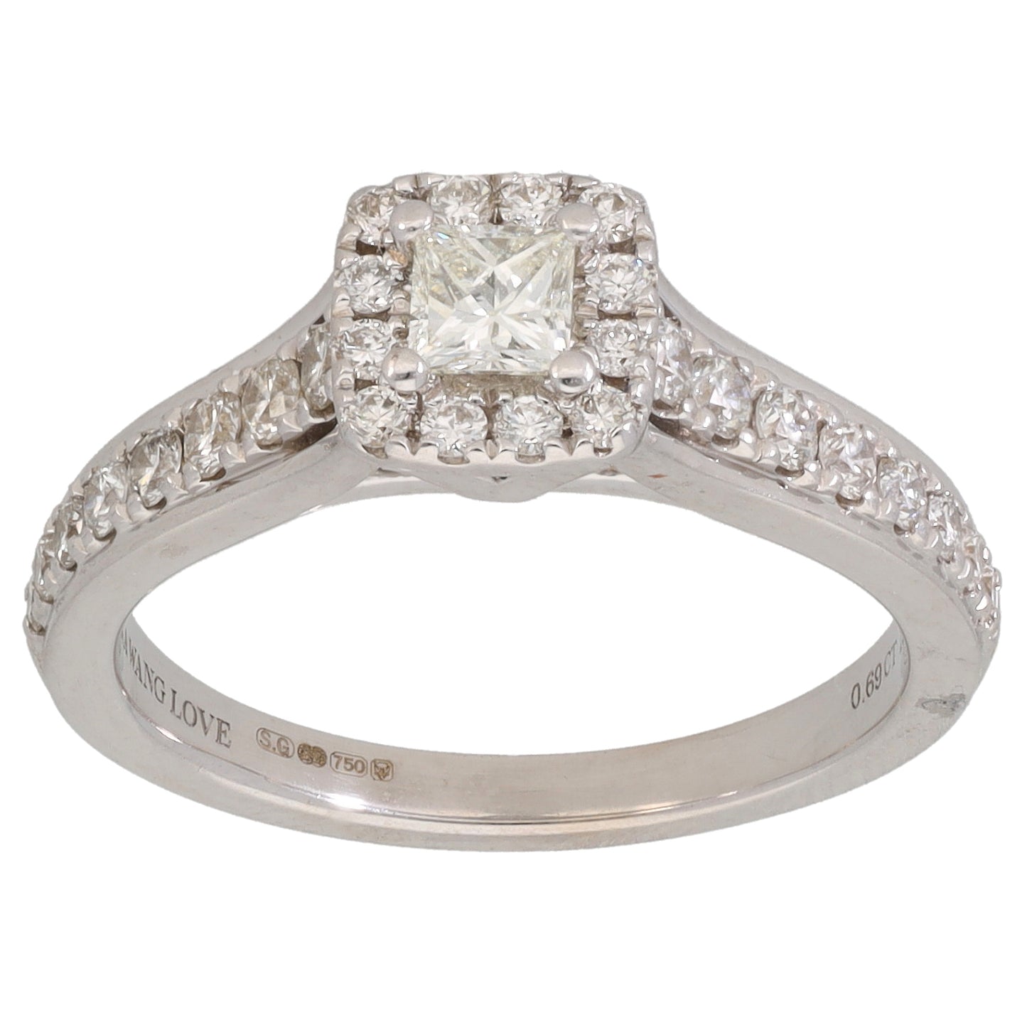 18ct White Gold 0.69ct Diamond Vera Wang Dress/Cocktail Ring Size N