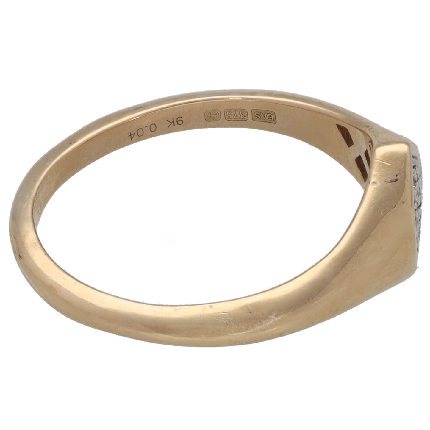 9ct Gold 0.04ct Diamond Alternative Ring Size L