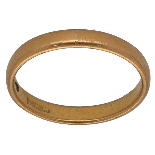 22ct Gold Plain Wedding Ring Size M