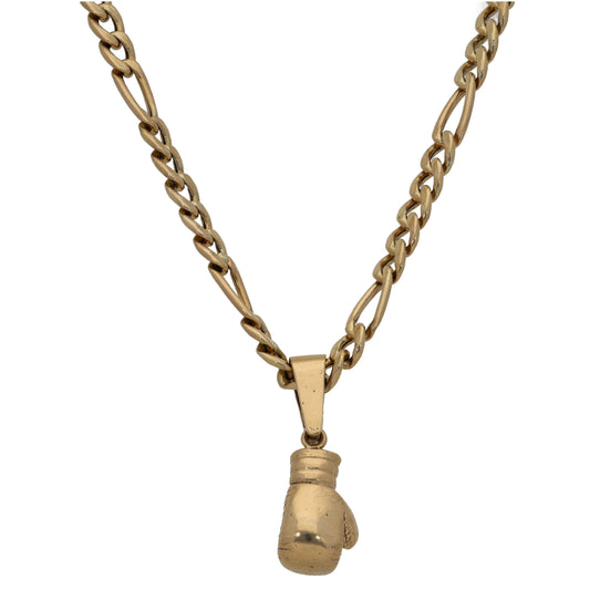9ct Gold Boxing Glove Pendant With Chain
