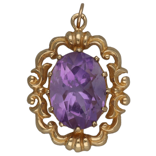 9ct Gold Amethyst Dress/Cocktail Pendant