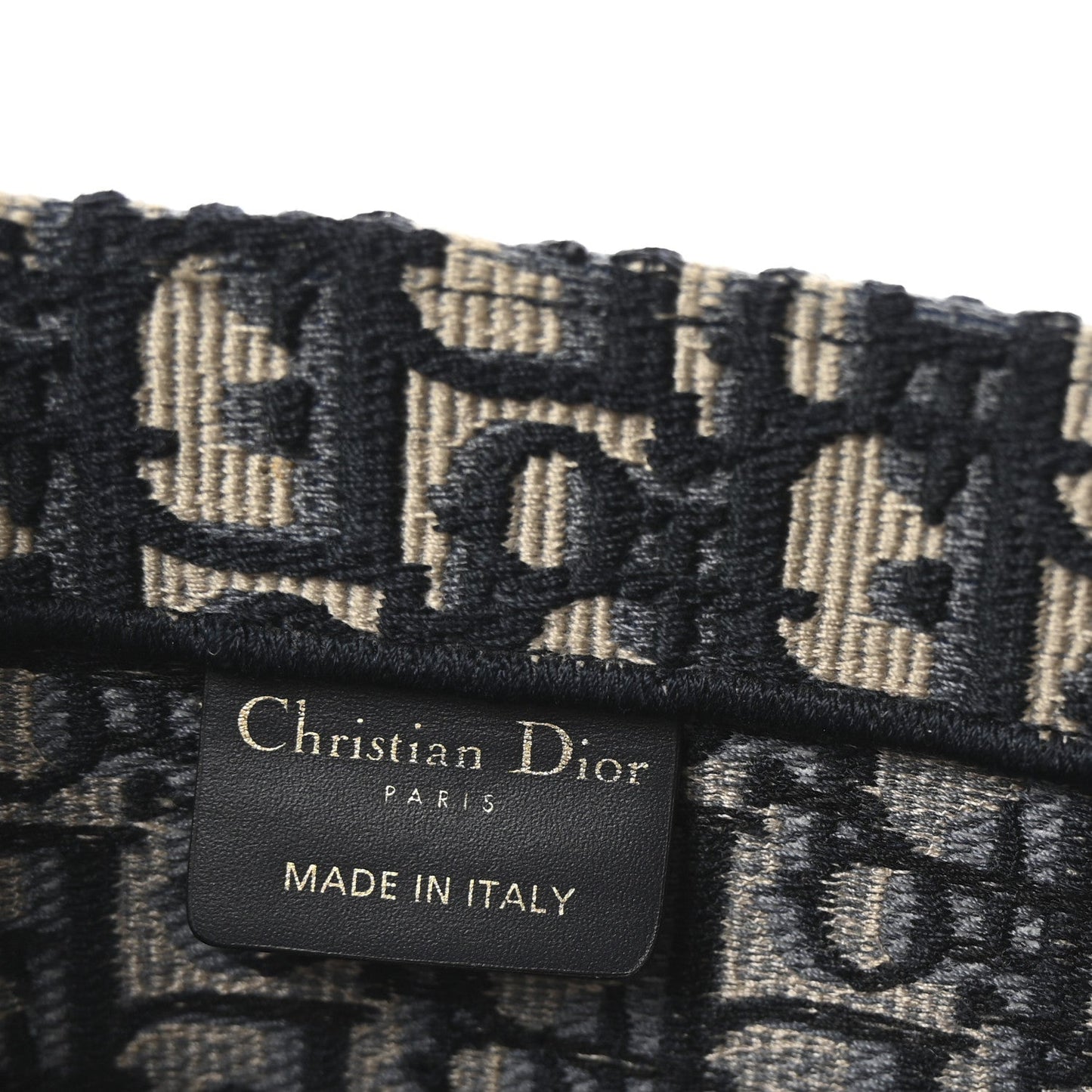 Christian Dior Oblique Medium Book Canvas Tote Bag - Navy