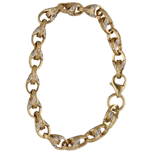 9ct Gold Cubic Zirconia Belcher Bracelet