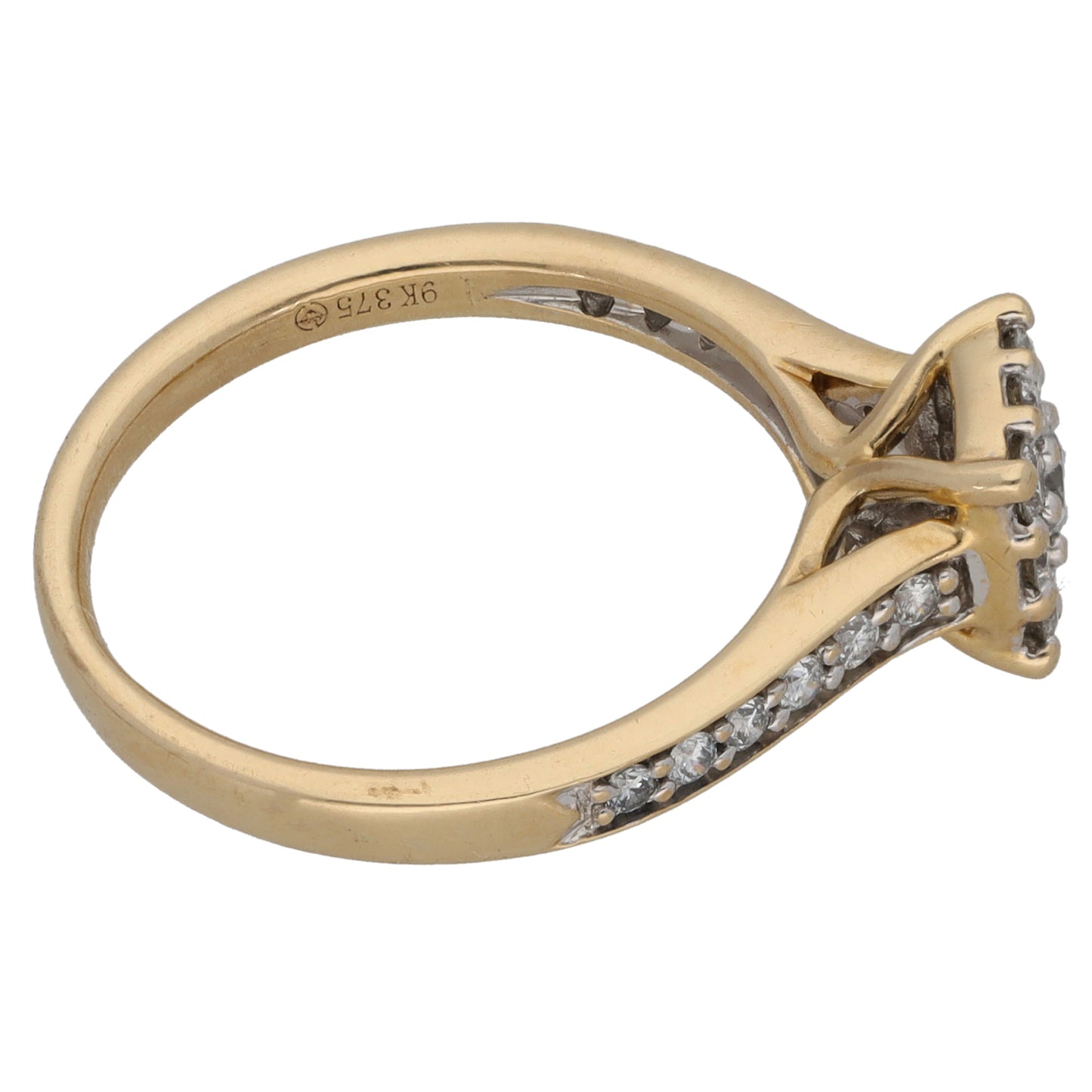 9ct Gold 0.41ct Diamond Cluster Ring Size L