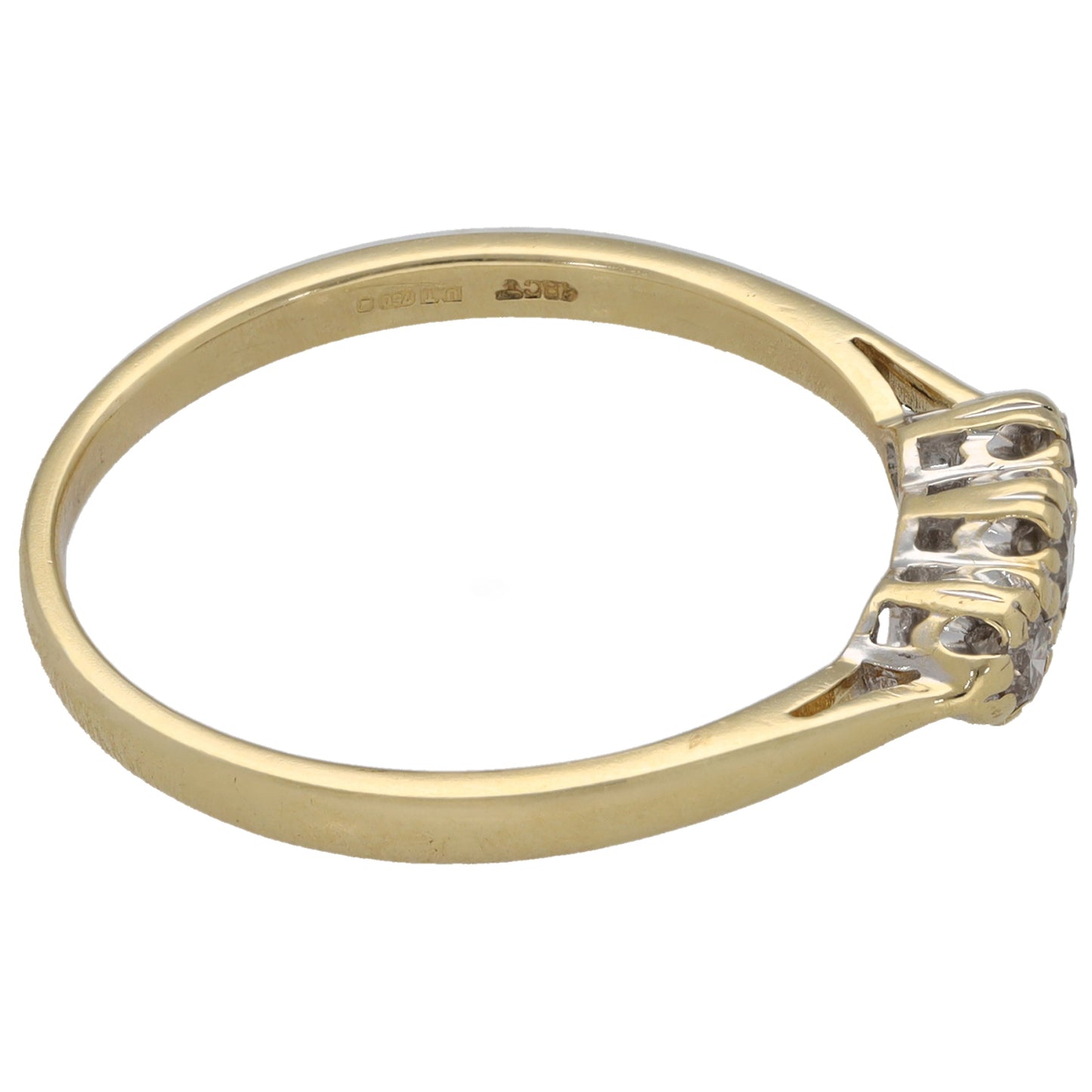 18ct Gold 0.25ct Diamond Half Eternity Ring Size S