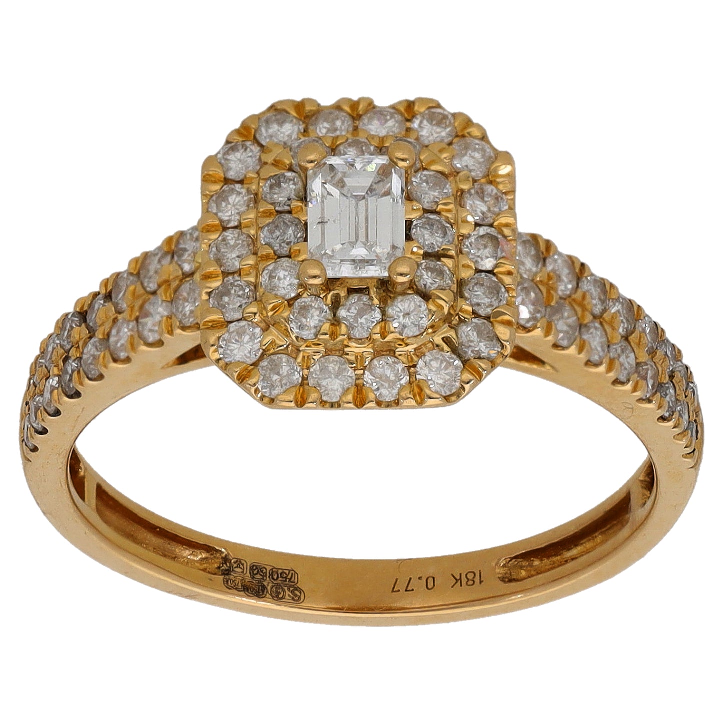 18ct Gold 0.77ct Diamond Dress/Cocktail Ring Size N