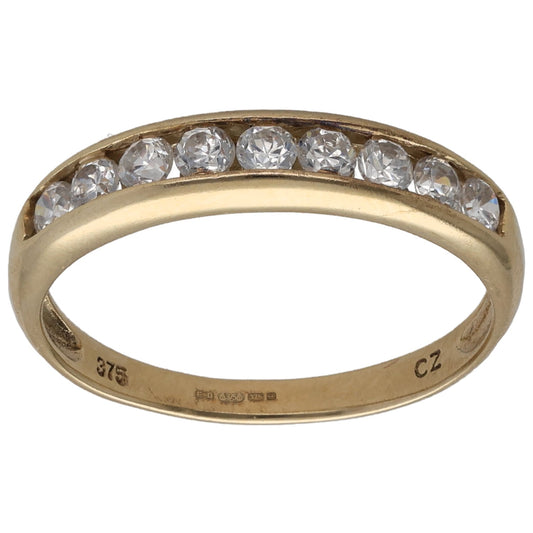9ct Gold Cubic Zirconia Half Eternity Ring Size M