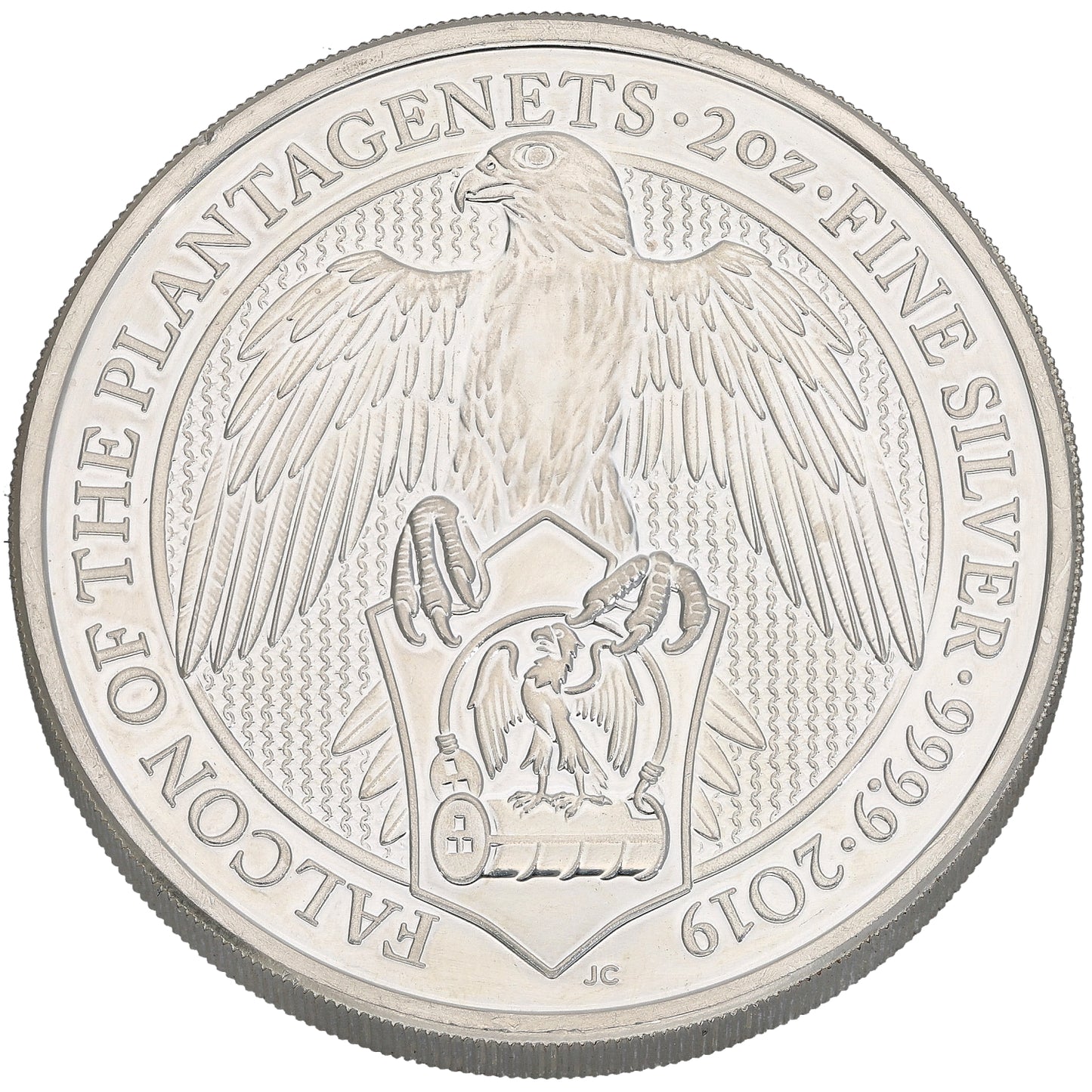 Fine Silver Falcon Of The Plantagenets 2 OZ Coin 2019