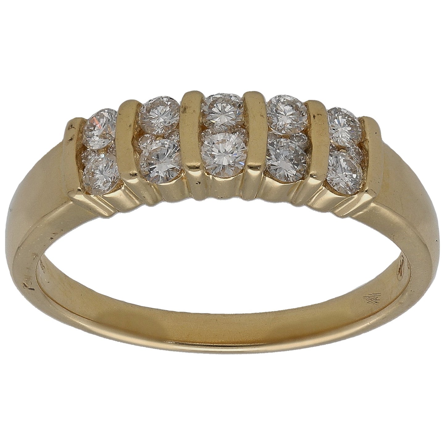 18ct Gold 0.60ct Diamond Half Eternity Ring Size R