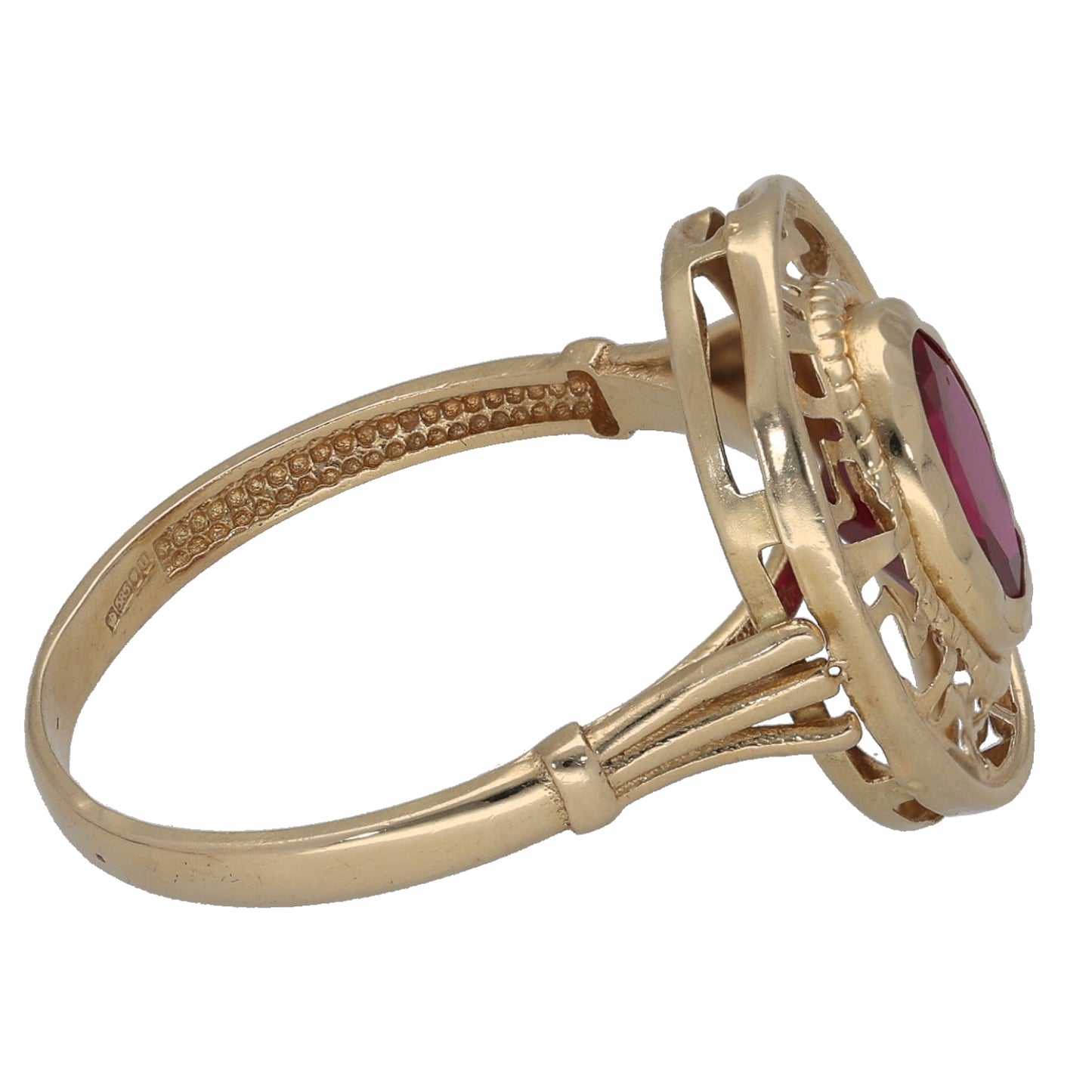 14ct Gold Imitation Single Stone Ring Size P