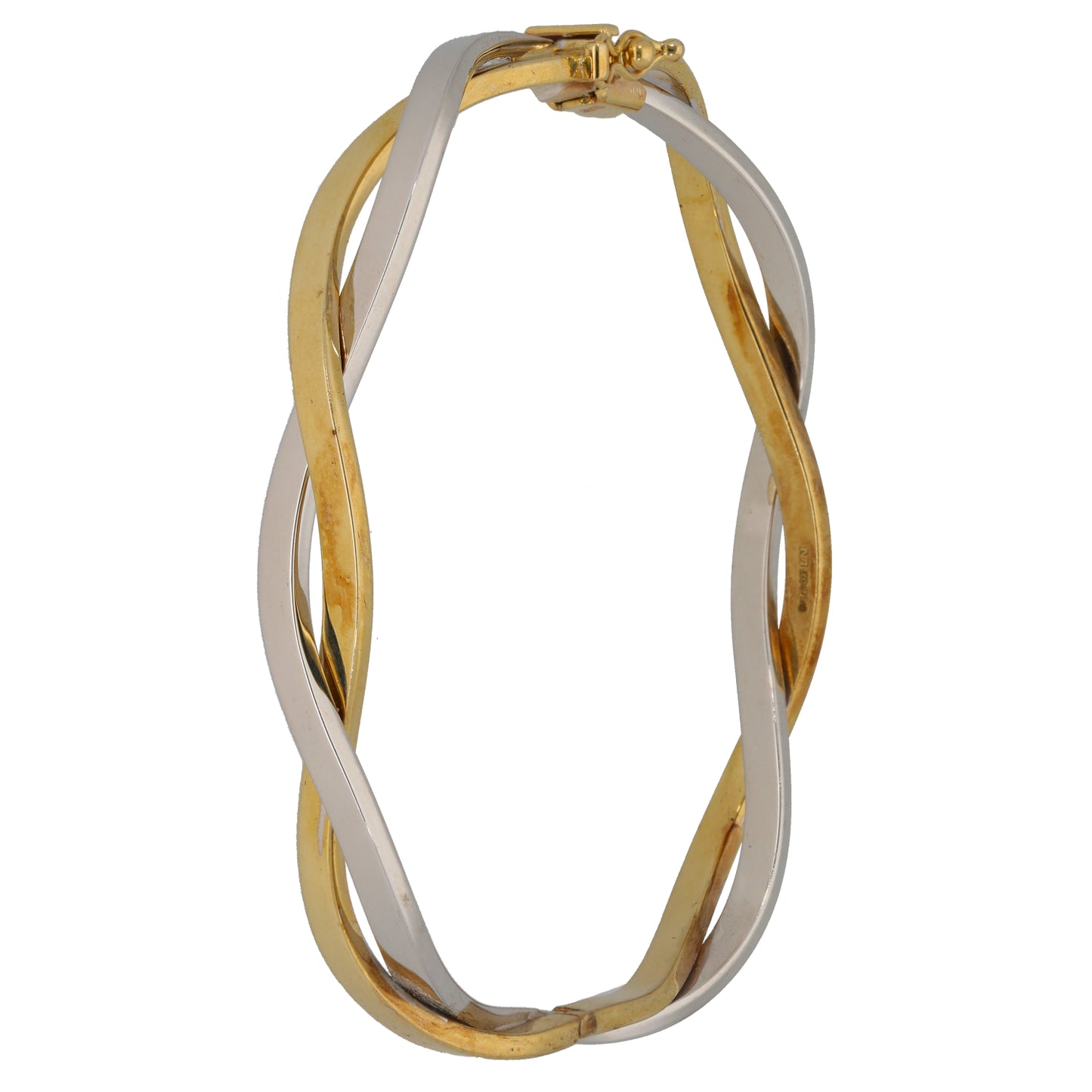 9ct Bi-Colour Gold Hinged/Clasp Bangle