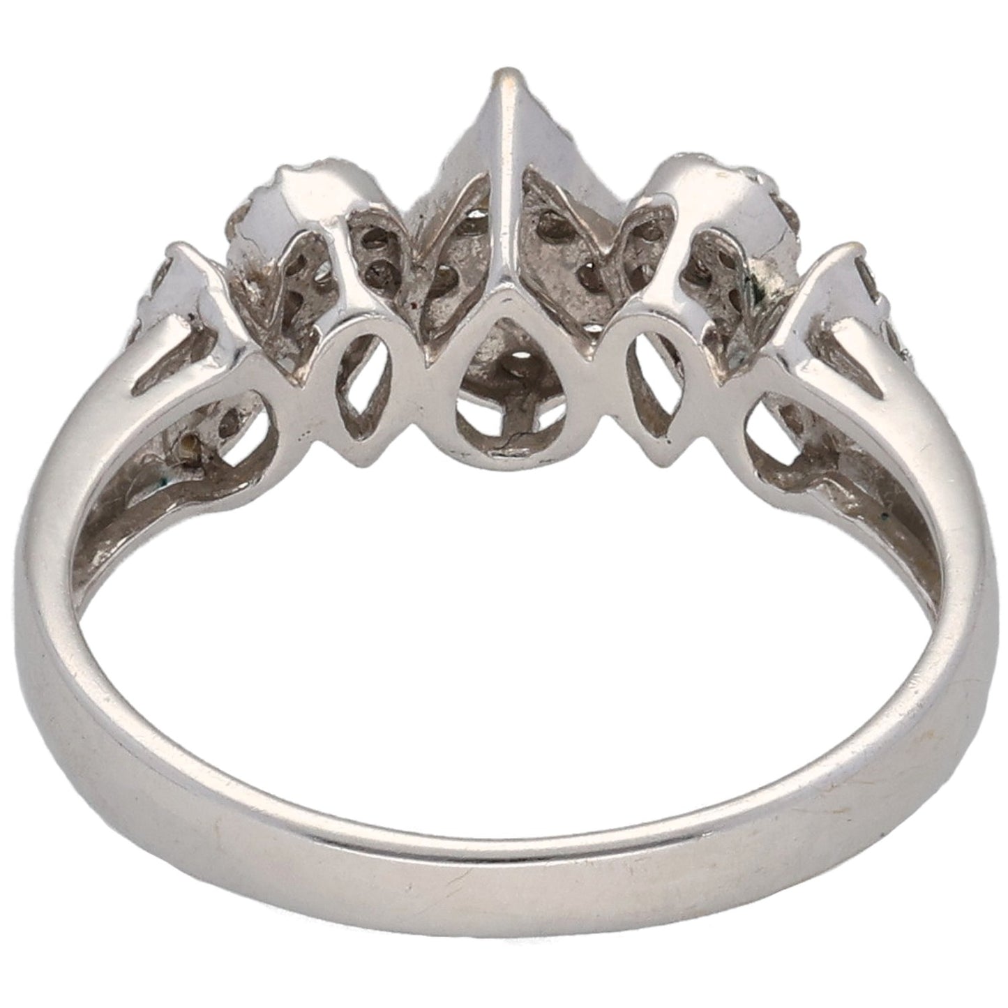 18ct White Gold 0.55ct Diamond Cluster Ring Size O