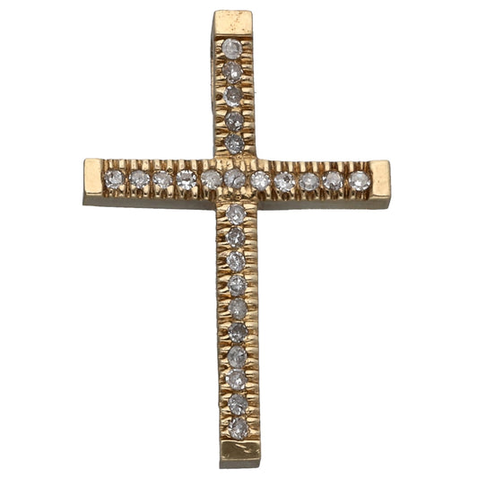9ct Gold 0.13ct Diamond Cross Pendant