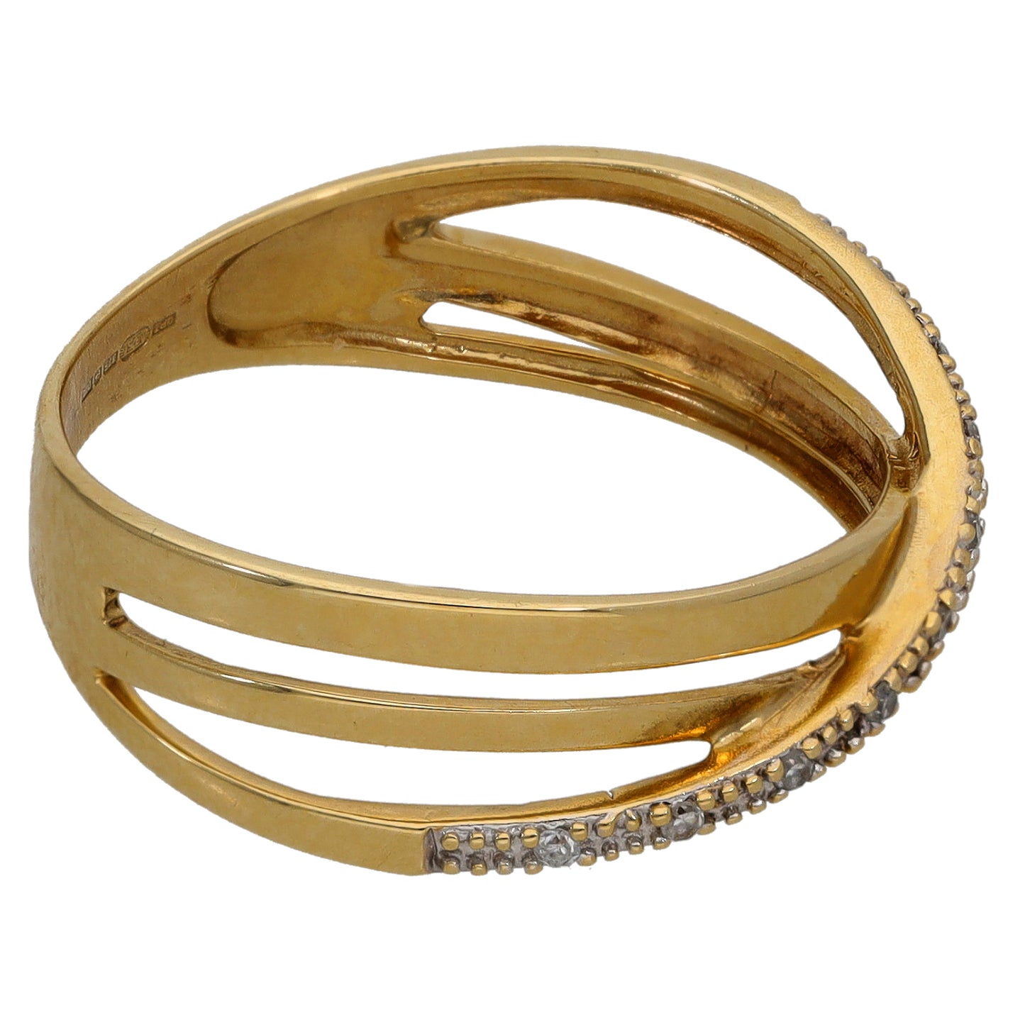 9ct Gold 0.045ct Diamond Half Eternity Ring Size O