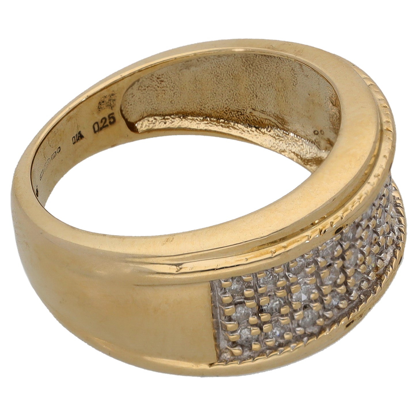 9ct Gold 0.25ct Diamond Dress/Cocktail Ring Size N