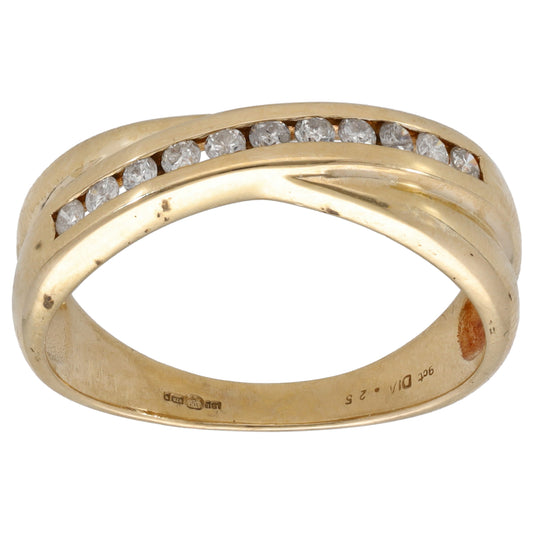 9ct Gold 0.25ct Diamond Half Eternity Ring Size R