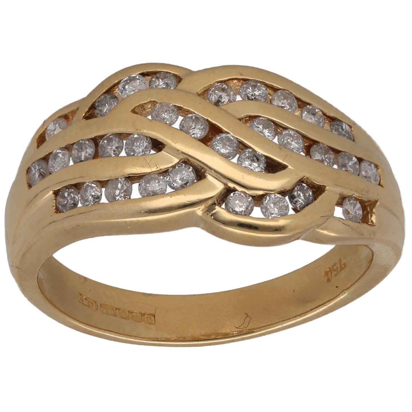 18ct Gold 0.32ct Diamond Alternative Ring Size M