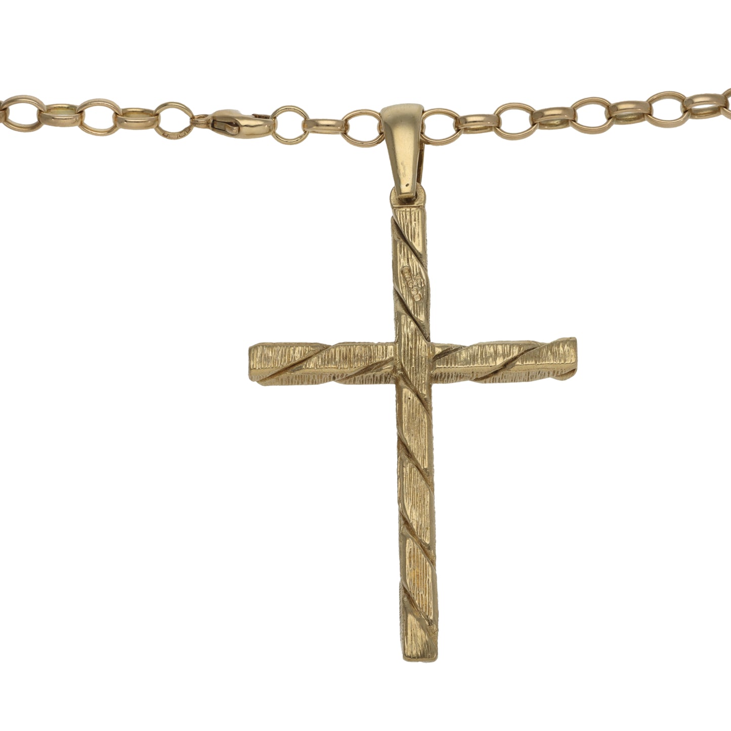 9ct Gold Cubic Zirconia Cross Pendant With Chain