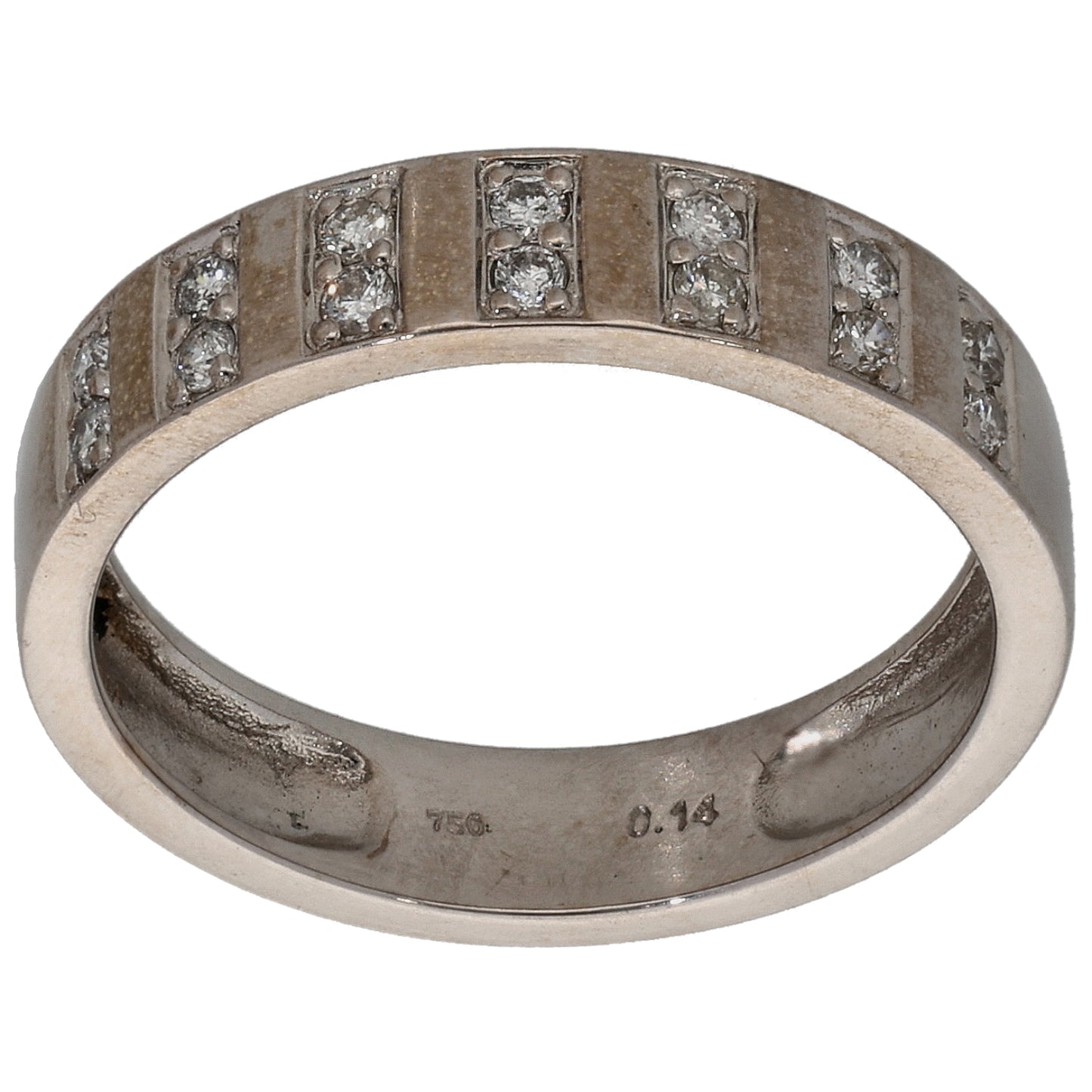 18ct White Gold 0.14ct Diamond Half Eternity Ring Size L