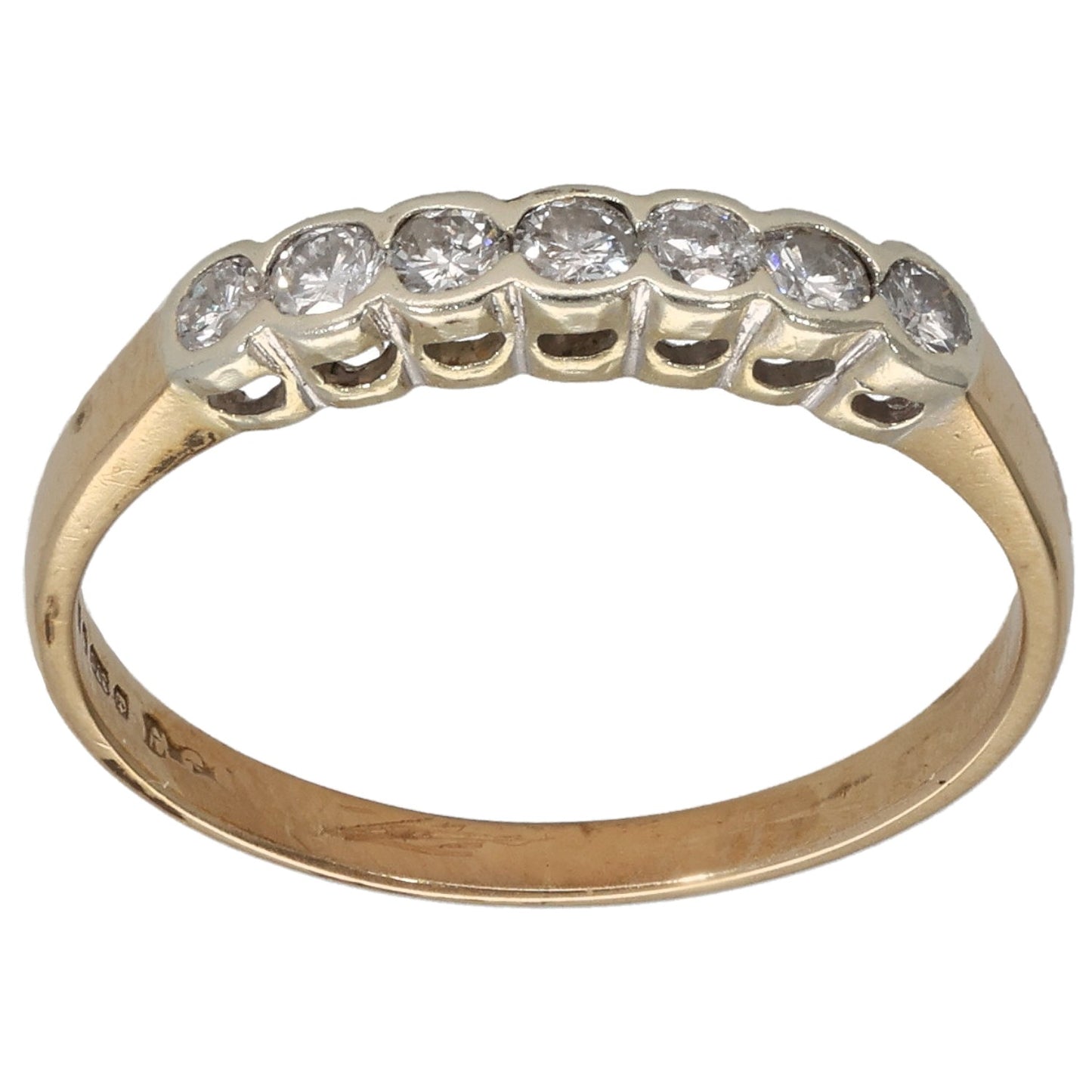 9ct Gold 0.14ct Diamond Half Eternity Ring Size M