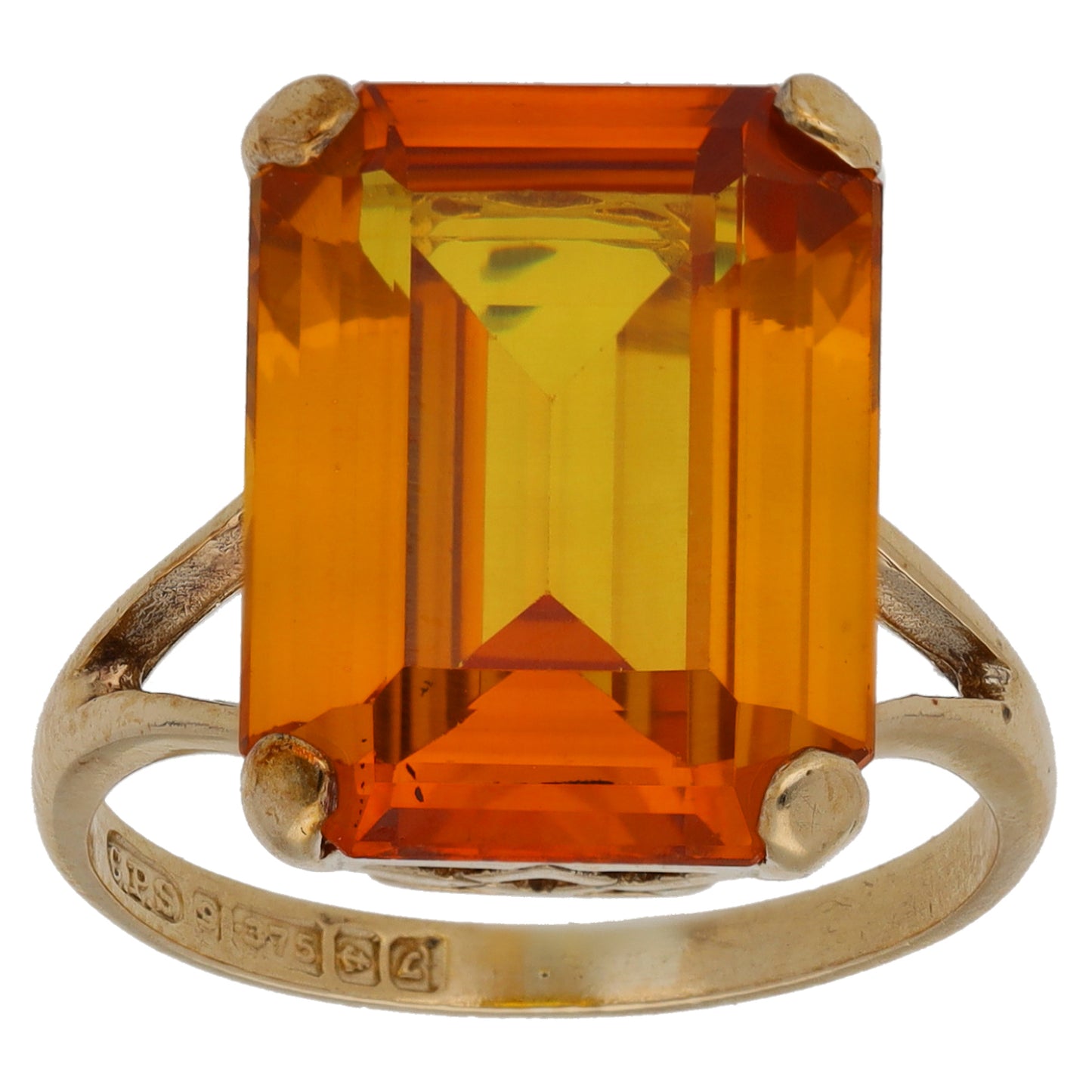 9ct Gold Imitation Single Stone Ring Size O