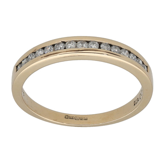 9ct Gold 0.25ct Diamond Half Eternity Ring Size O
