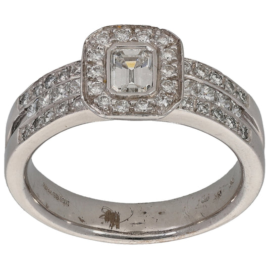 18ct White Gold 0.96ct Diamond Dress/Cocktail Ring Size P