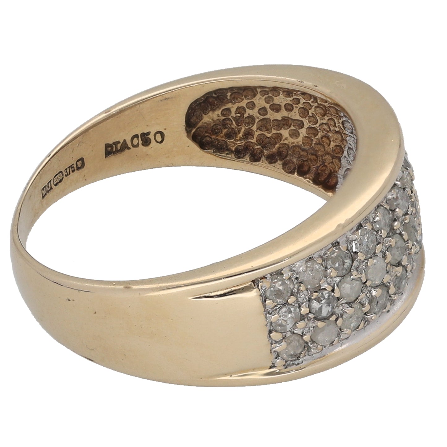 9ct Gold 0.50ct Diamond Dress/Cocktail Ring Size M