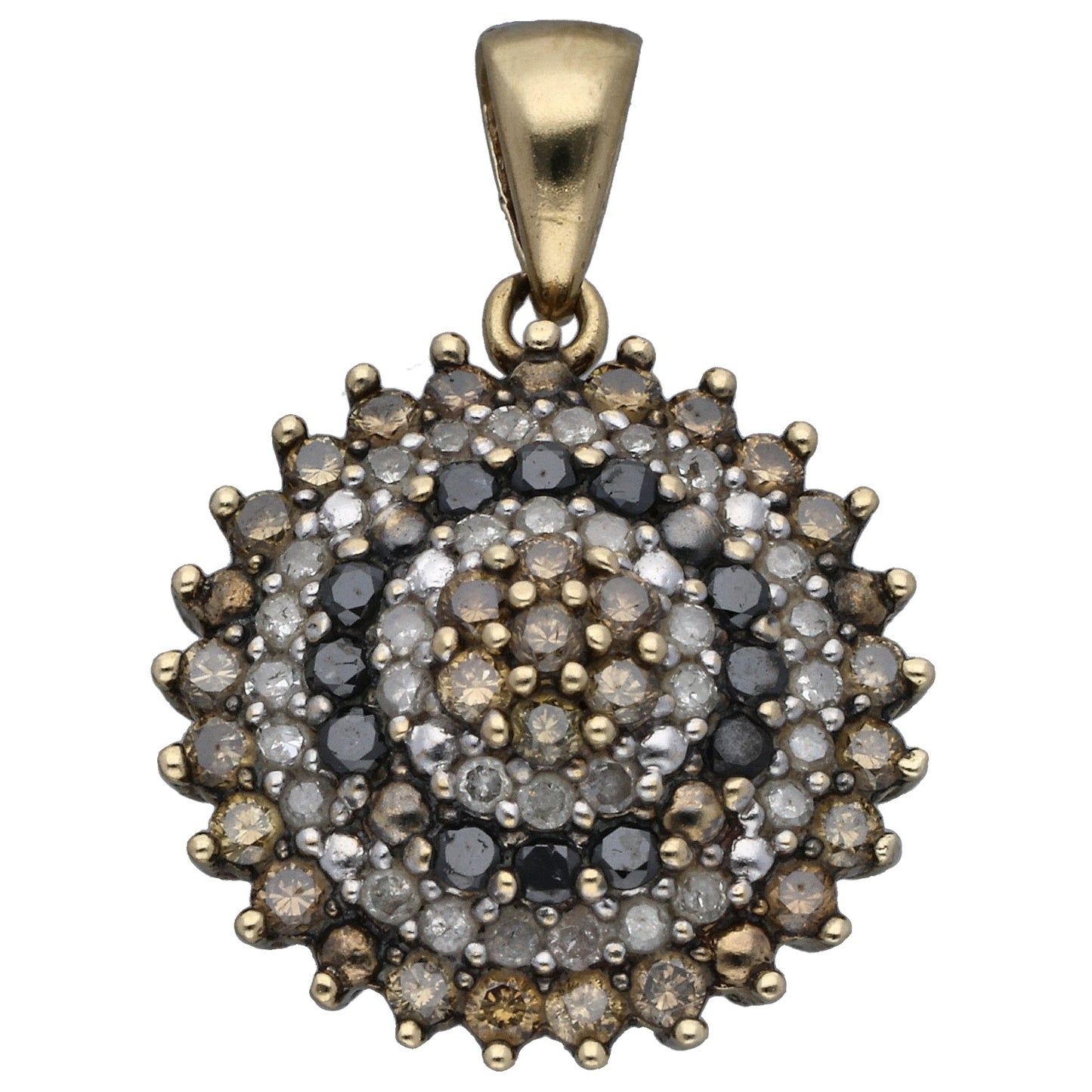 9ct Gold 1.00ct Diamond Cluster Pendant