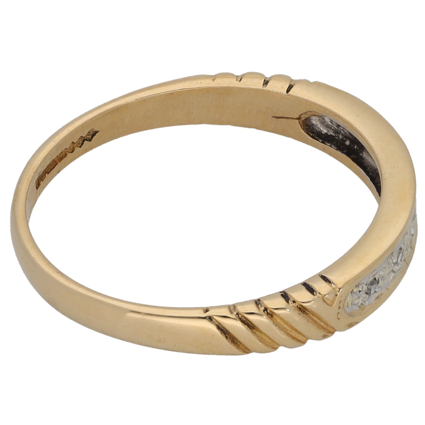 9ct Gold 0.07ct Diamond Half Eternity Ring Size P