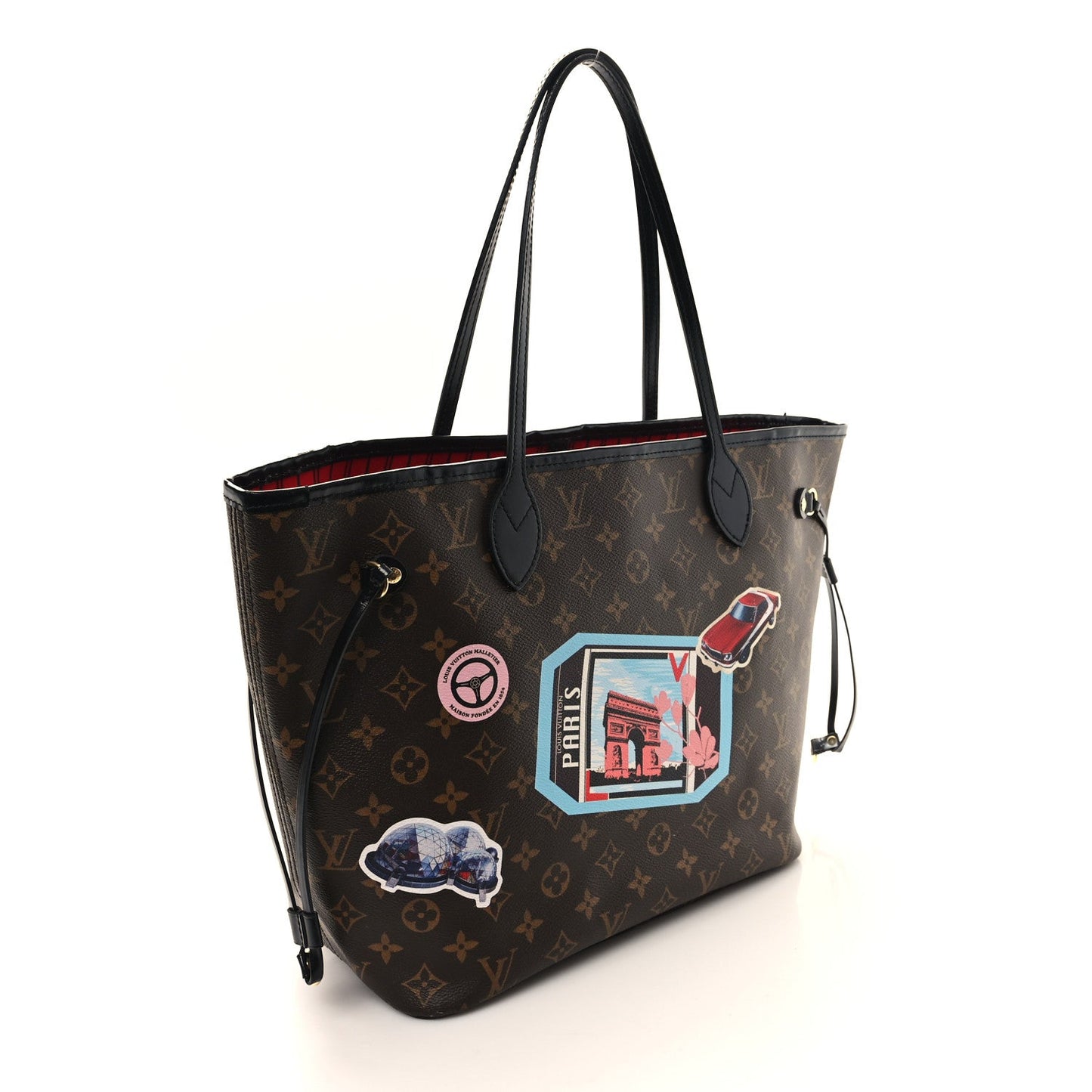 Louis Vuitton Neverfull MM World Tour Monogram Coated Canvas Bag - Brown