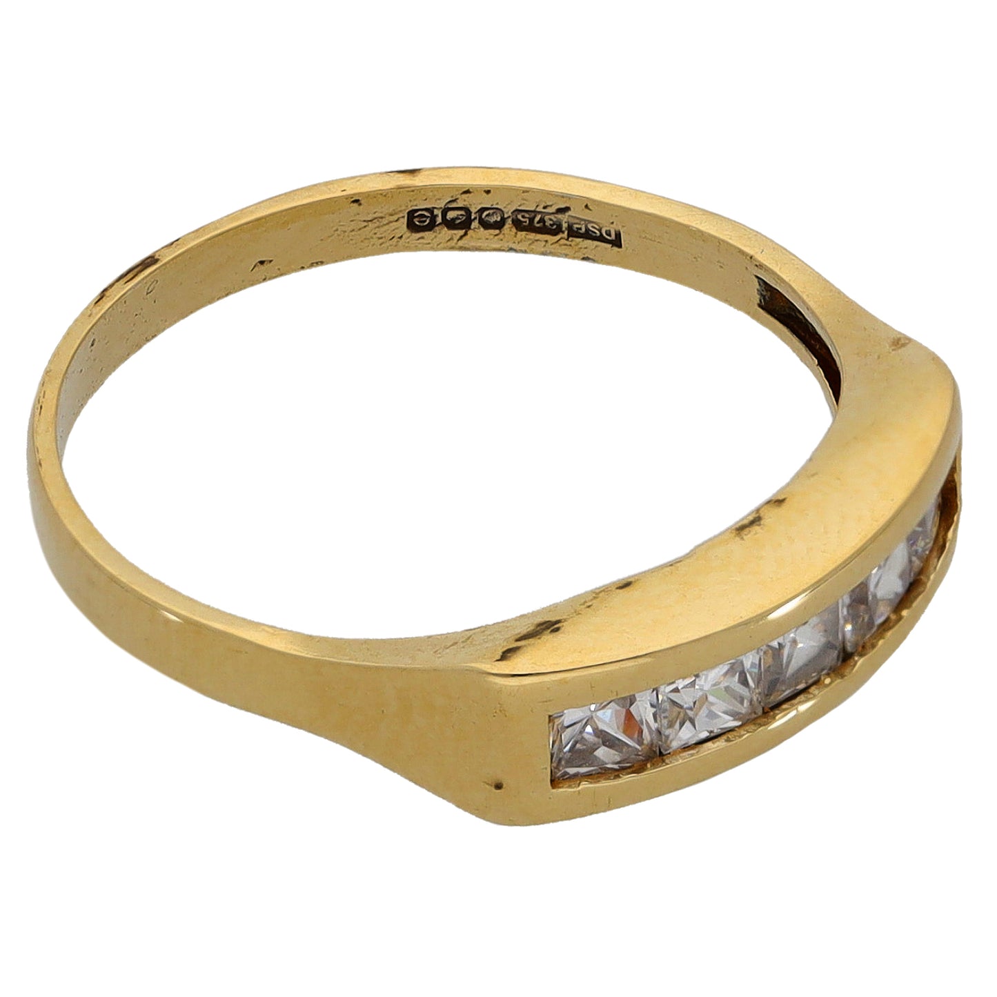 9ct Gold Cubic Zirconia Half Eternity Ring Size L